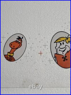 Vintage Fred Flintstone Lucky Eggs Vending Machine Plexiglass Side Marquee RARE