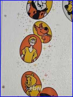 Vintage Fred Flintstone Lucky Eggs Vending Machine Plexiglass Side Marquee RARE