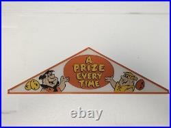 Vintage Fred Flintstone Lucky Eggs Vending Machine Plexiglass Top Marquee RARE