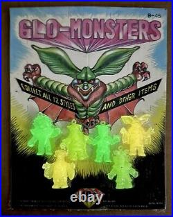 Vintage Glo-Monsters Godzilla Kaiju Glow in Dark Vending Machine Toys Figures