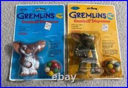 Vintage Gremlins Gumball Dispenser Lot Of 2 Gizmo And Stripe Carrow New 1984