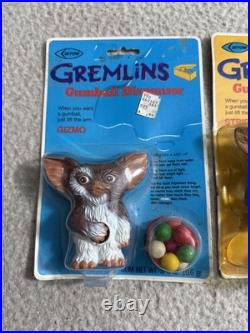 Vintage Gremlins Gumball Dispenser Lot Of 2 Gizmo And Stripe Carrow New 1984