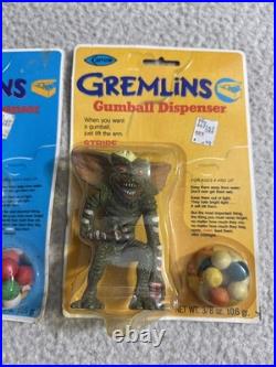 Vintage Gremlins Gumball Dispenser Lot Of 2 Gizmo And Stripe Carrow New 1984