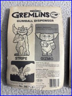 Vintage Gremlins Gumball Dispenser Lot Of 2 Gizmo And Stripe Carrow New 1984