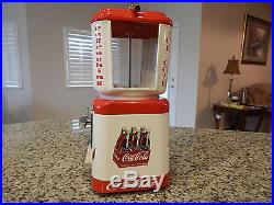 Vintage Gum Ball/Peanut Machine 1950s Coke Theme Oak Universal Vending Coin OP