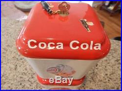 Vintage Gum Ball/Peanut Machine Oak Acorn Coca Cola Theme Vending Coin OP 10cent
