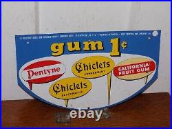 Vintage Gum Tin Display Vending Machine Sign