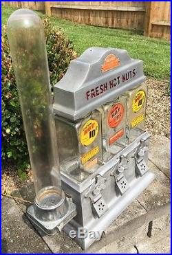 Vintage Gumball/Candy/Peanut Coin-Op Vending Machine w Puritan Cup Dispenser