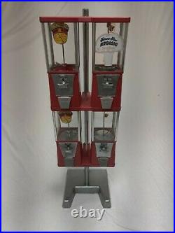 Vintage Gumball Candy Vending Machines Coin Operated includes parts keys stand