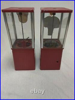 Vintage Gumball Candy Vending Machines Coin Operated includes parts keys stand