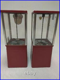 Vintage Gumball Candy Vending Machines Coin Operated includes parts keys stand