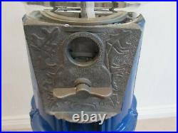 Vintage Gumball Machine, Cast Iron, Blue, Works