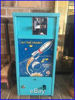 Vintage Gumball Machine Hit The Target B&O Penny Vending Arcade Coin Op