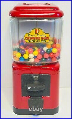 Vintage Gumball Machine Red 1 Cent Penny Gumball Machine (Tested & Working)