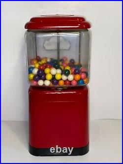 Vintage Gumball Machine Red 1 Cent Penny Gumball Machine (Tested & Working)