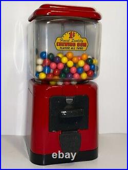 Vintage Gumball Machine Red 1 Cent Penny Gumball Machine (Tested & Working)