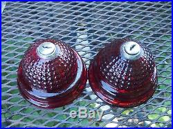 Vintage Gumball Machine Red Glass Dome Top With locks Lot of two