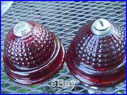 Vintage Gumball Machine Red Glass Dome Top With locks Lot of two