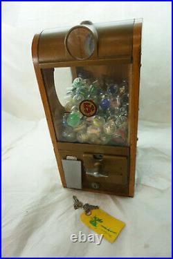 Vintage Gumball Machine Victor Super V Grandad Wood Five Cent Candy Vending