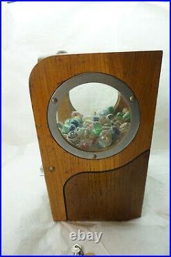 Vintage Gumball Machine Victor Super V Grandad Wood Five Cent Candy Vending