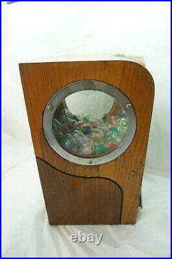 Vintage Gumball Machine Victor Super V Grandad Wood Five Cent Candy Vending