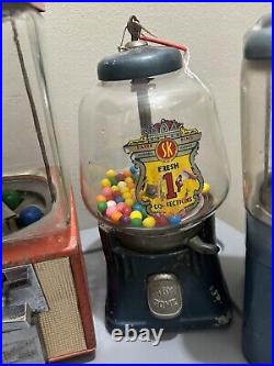 Vintage Gumball Machines Assorted-Silver King, Topper, Oak, Northwestern, etc