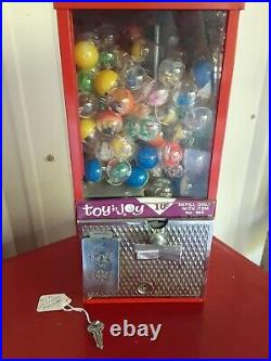 Vintage Gumball and Toy Machine Toy and Joy 10-cent WITH PRIZES AND KEY