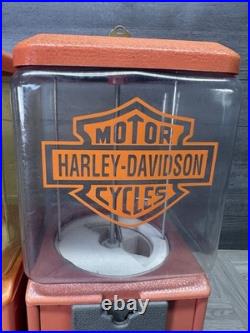 Vintage Harley Davidson Double Gumball Machine 25 Cent Riding Antique Working