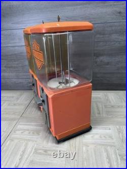 Vintage Harley Davidson Double Gumball Machine 25 Cent Riding Antique Working