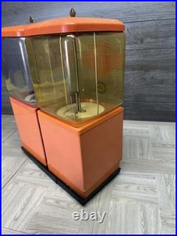 Vintage Harley Davidson Double Gumball Machine 25 Cent Riding Antique Working