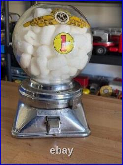 Vintage Hart One Cent Gumball Vending Machine Kiwanis Label Original Condition