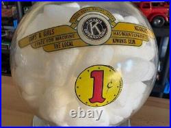 Vintage Hart One Cent Gumball Vending Machine Kiwanis Label Original Condition