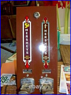 Vintage Hershey's 1¢5¢ Vending Machine Withkey Hershey's Double withweight, cashtray