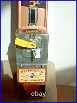 Vintage Hershey's 5¢ Advance Wall Mount Vending Machine Withkeys, Cash box