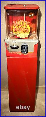 Vintage Hot Nuts 5 cent Heated Vending Machine with Stand Electric Coast Vending