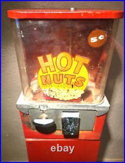 Vintage Hot Nuts 5 cent Heated Vending Machine with Stand Electric Coast Vending