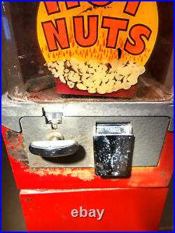 Vintage Hot Nuts 5 cent Heated Vending Machine with Stand Electric Coast Vending