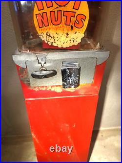 Vintage Hot Nuts 5 cent Heated Vending Machine with Stand Electric Coast Vending