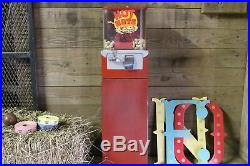 Vintage Hot Nuts Peanut Vending Machine with Red Light, Coin Operated Arcade