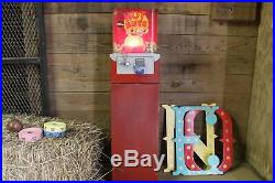 Vintage Hot Nuts Peanut Vending Machine with Red Light, Coin Operated Arcade