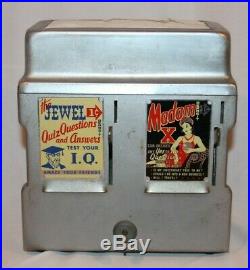 Vintage Jewel IQ Test / Madam X 1¢ Coin Operated Fortune Teller Napkin Dispenser