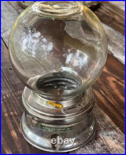 Vintage John Horn Penny 1 Cent Gumball Machine w Glass Globe H&W Machine Company