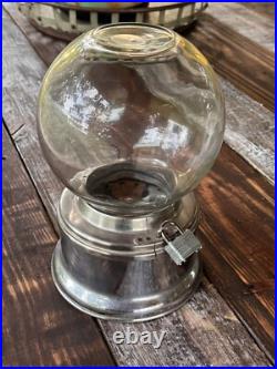 Vintage John Horn Penny 1 Cent Gumball Machine w Glass Globe H&W Machine Company
