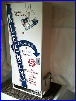 Vintage Kleenex Tissue Coin-Op Vending Machine Original Box. 5 cents NOS