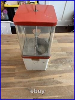 Vintage Komet 5 Cent Vending Gumball Peanut Candy Machine With Key Reds Logo