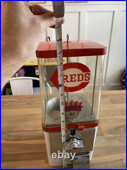 Vintage Komet 5 Cent Vending Gumball Peanut Candy Machine With Key Reds Logo