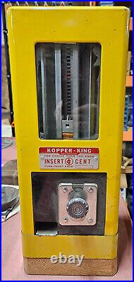Vintage Kopper King 1 cent tab gum machine vendor, vending machine, coin-op