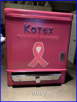 Vintage Kotex Feminine Napkin Dispenser Vending Machine Breast Cancer Awareness