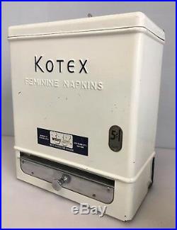 Vintage Kotex Feminine Napkin Embossed Coin Vending Machine Dispenser 1961