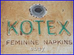 Vintage Kotex Sanitary Knapkin Metal Embossed Wall Dispenser